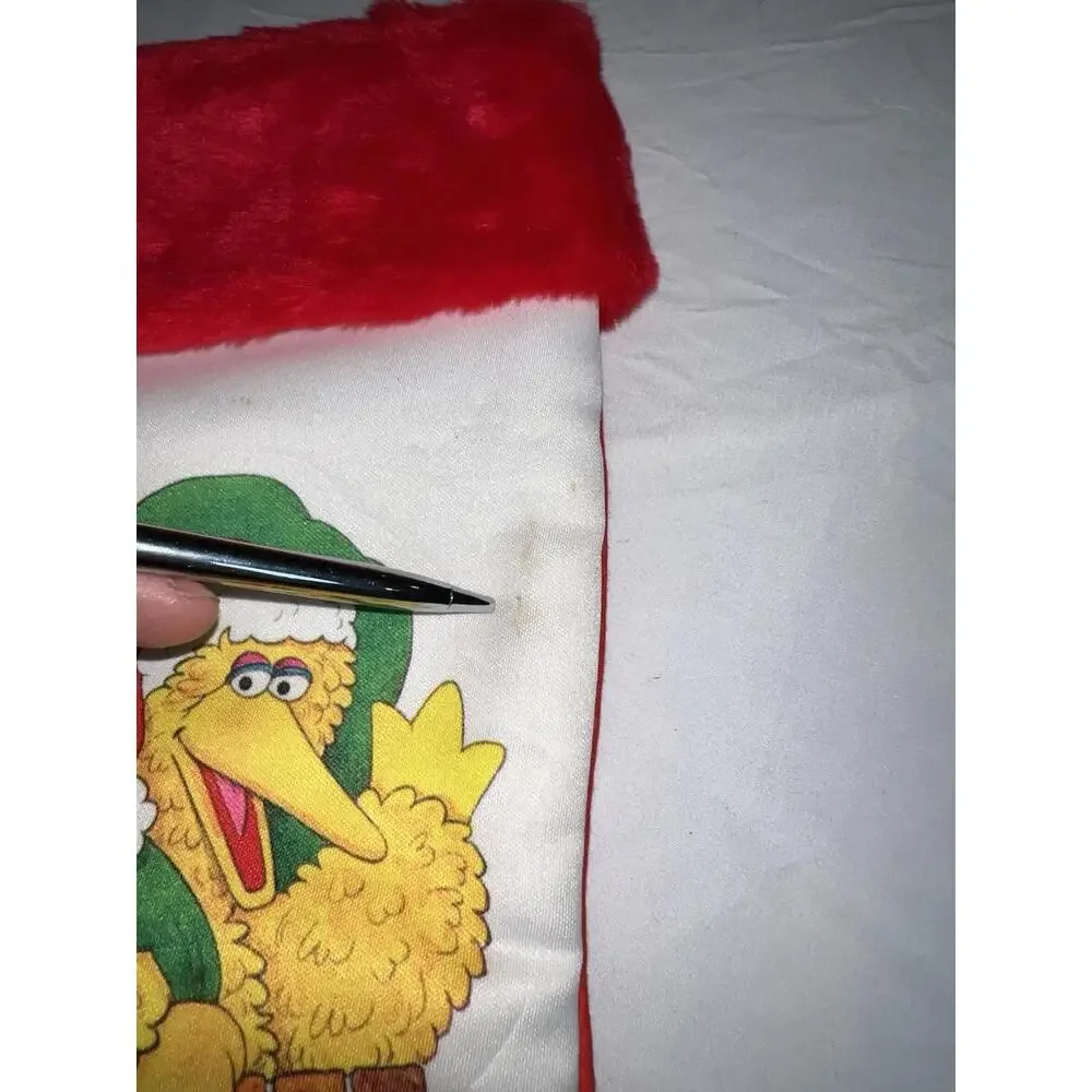 Vintage 1982 Sesame‎ Street Christmas Stocking PBS Big Bird Bert Ernie Felt